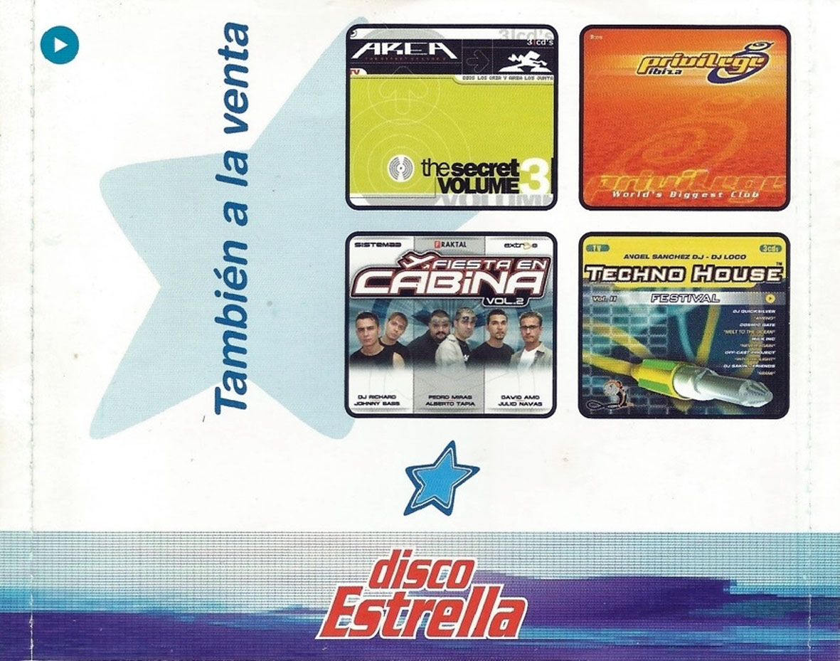 Cartula Interior Trasera de Disco Estrella Volumen 4 Cd 1 Y 2