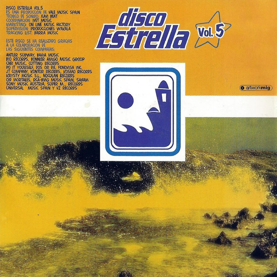 Cartula Interior Frontal de Disco Estrella Volumen 5 Cd 1 Y 2