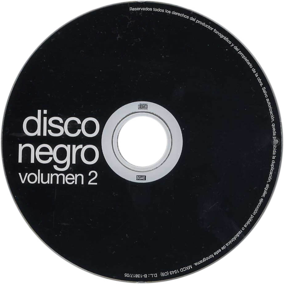 Cartula Cd de Disco Negro Volumen 2