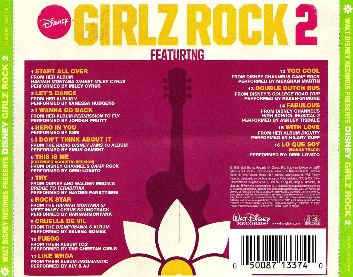 Cartula Trasera de Disney Girlz Rock 2