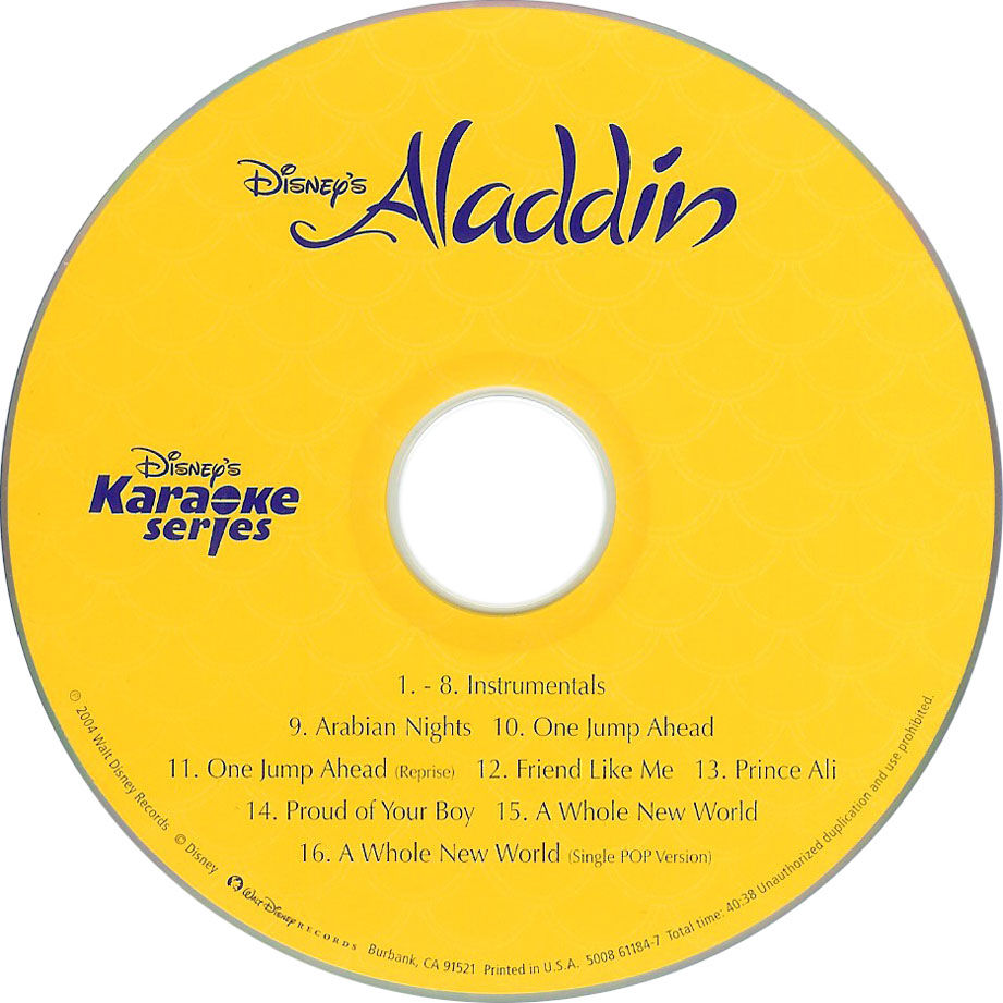 Disneys karaoke series aladdin 2016