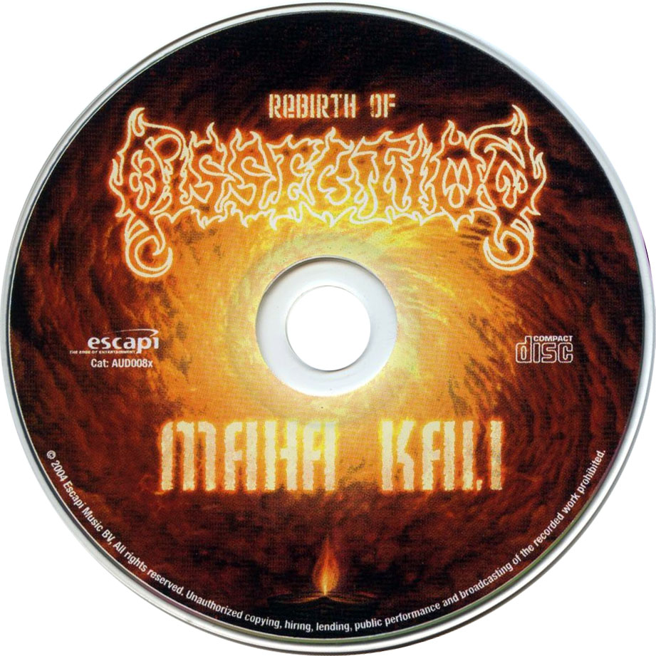 Cartula Cd de Dissection - Maha Kali (Cd Single)