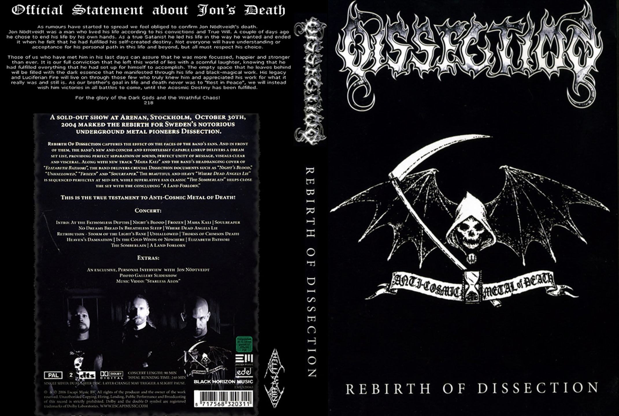 Cartula Caratula de Dissection - Rebirth Of Dissection (Dvd)