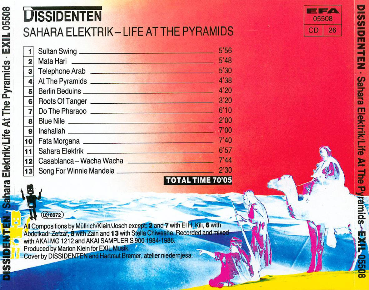 Cartula Trasera de Dissidenten - Sahara Elektrik / Life At The Pyramids