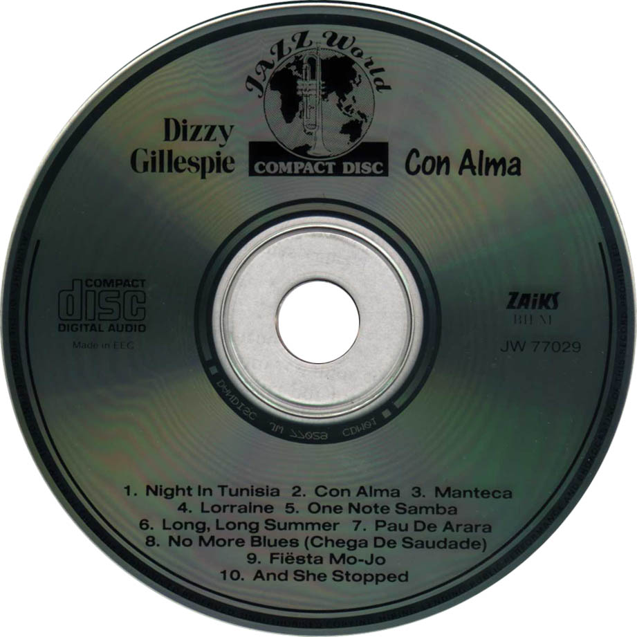 Cartula Cd de Dizzy Gillespie - Con Alma