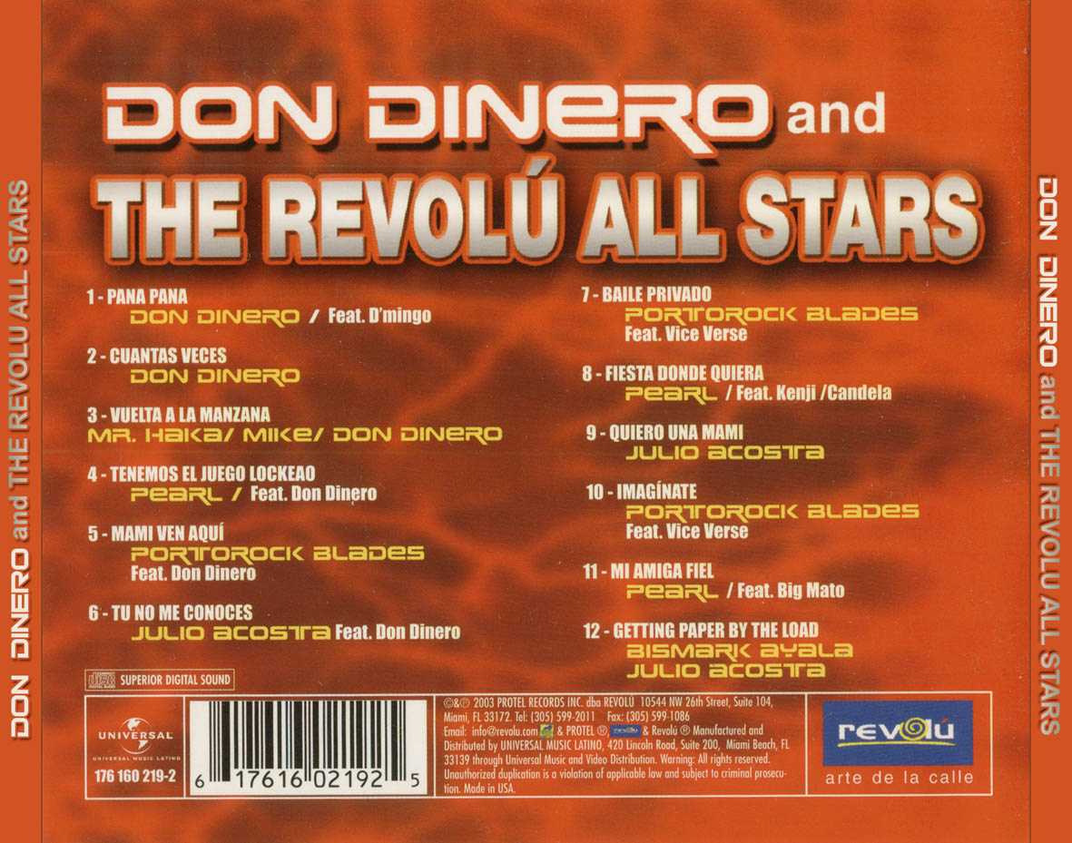 Cartula Trasera de Don Dinero - Don Dinero And The Revolu All Stars