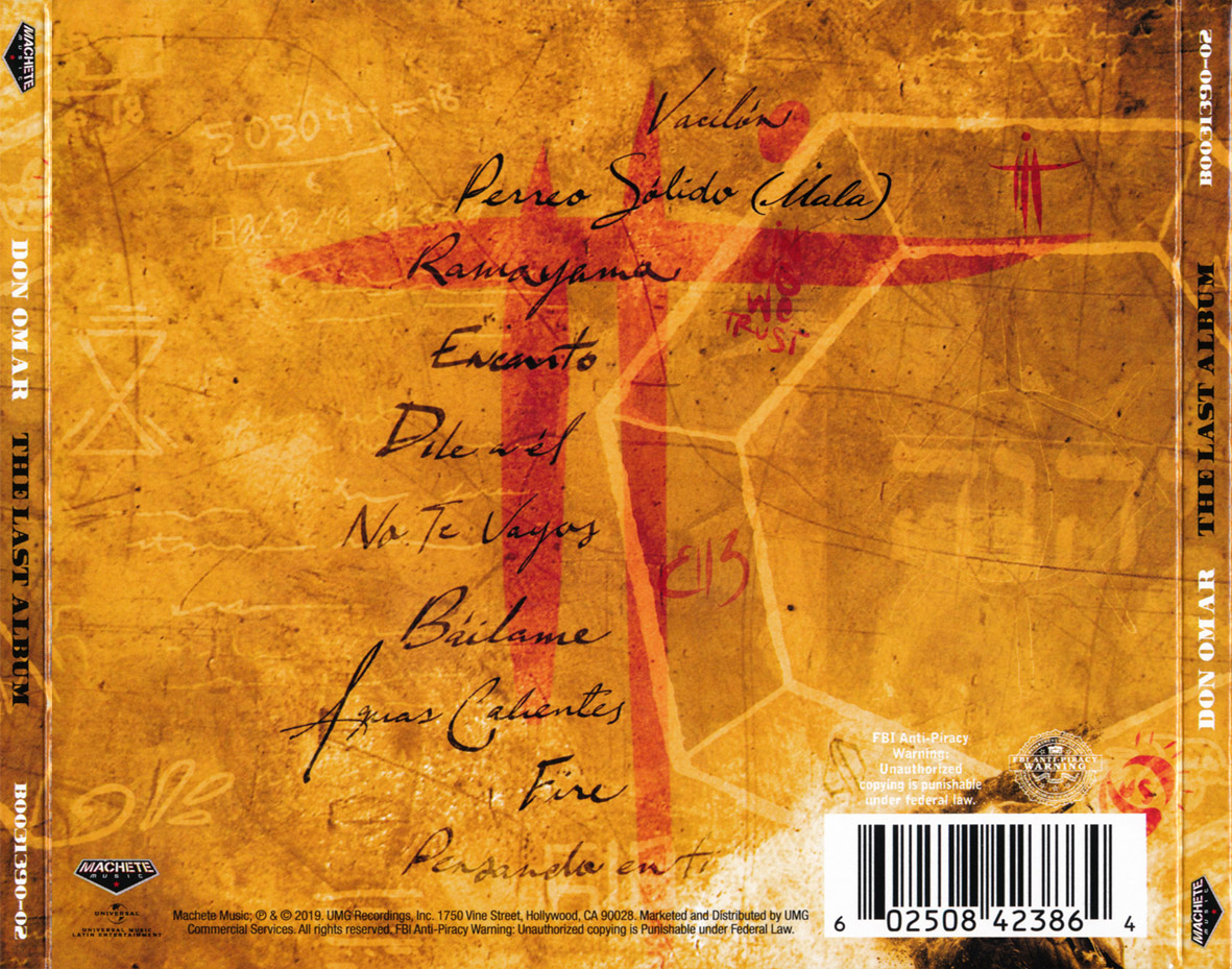 Cartula Trasera de Don Omar - The Last Album
