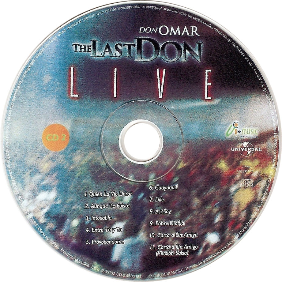 Cartula Cd2 de Don Omar - The Last Don Live