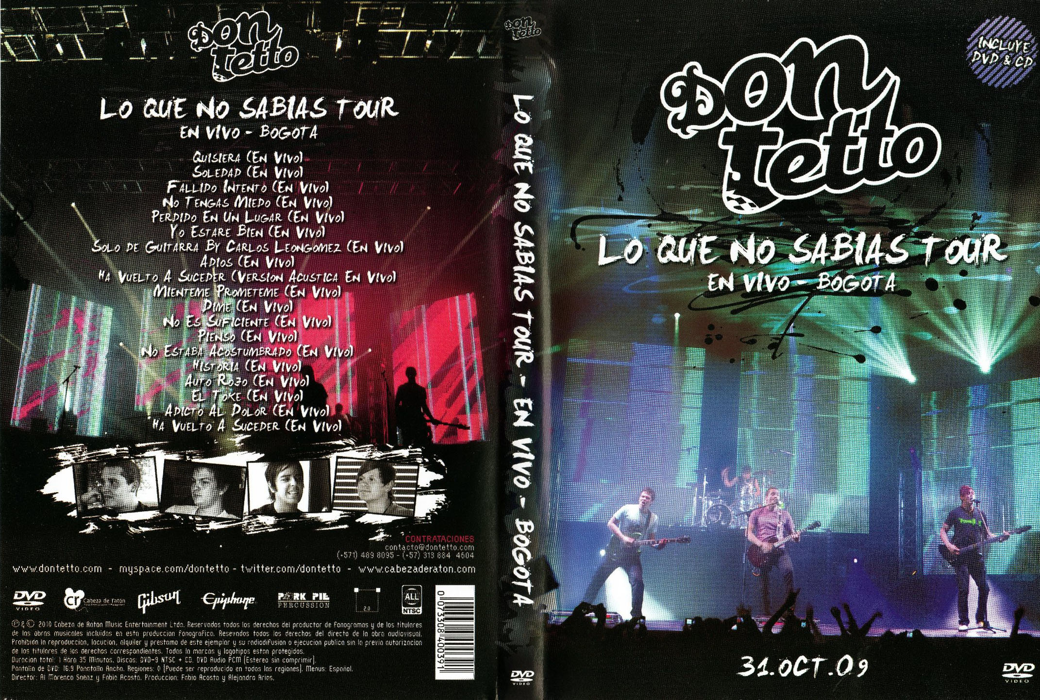 Cartula Caratula de Don Tetto - Lo Que No Sabias Tour: En Vivo - Bogota (Dvd)