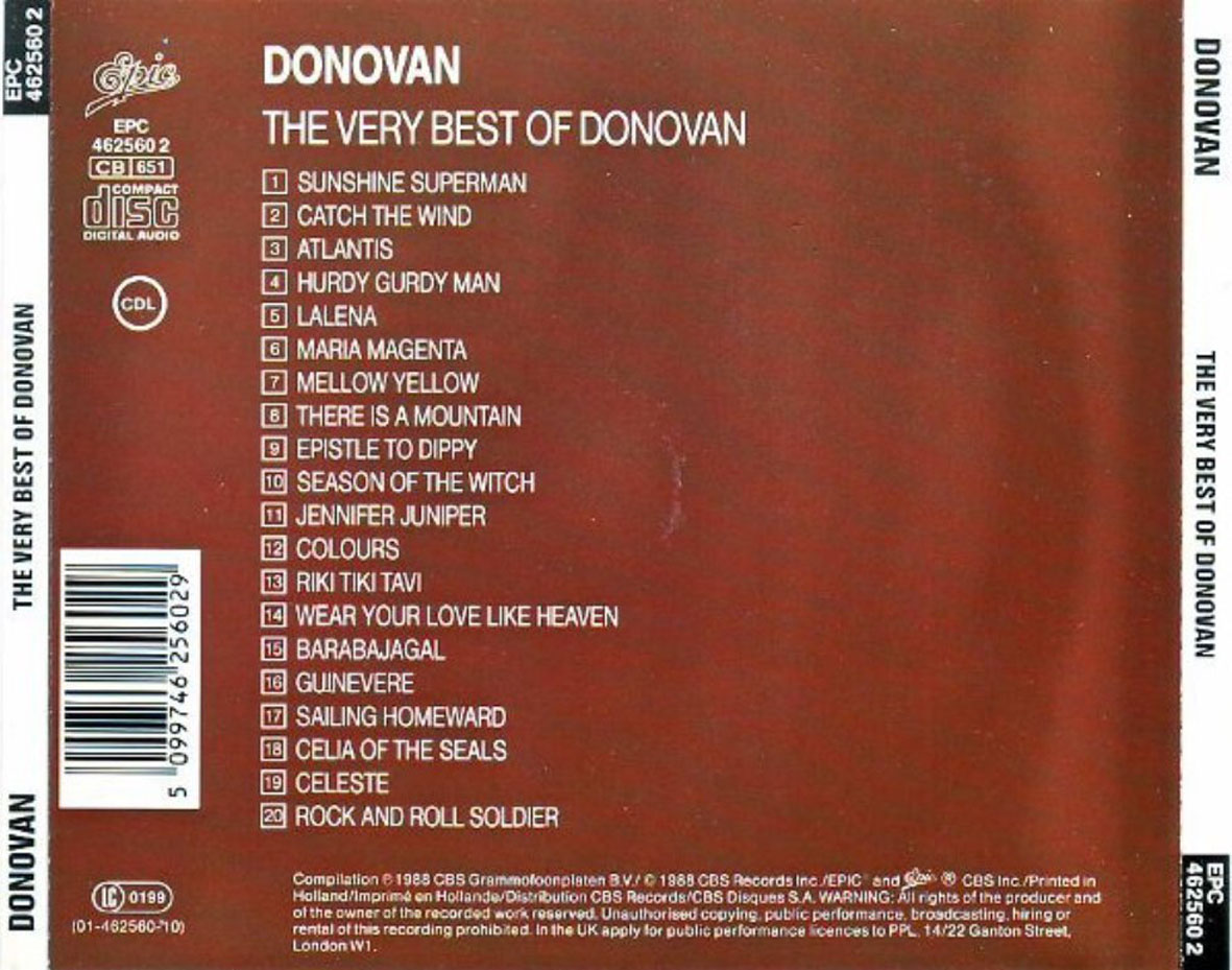 Cartula Trasera de Donovan - The Very Best Of Donovan