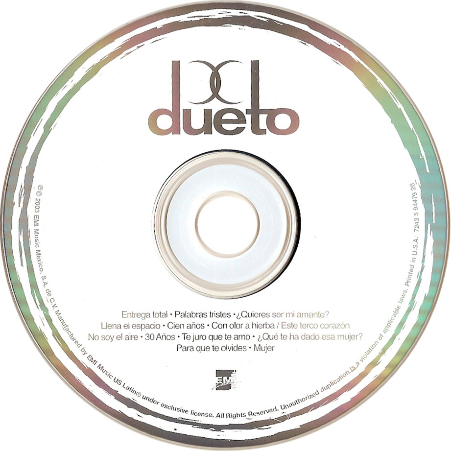 Cartula Cd de Dueto - Dueto