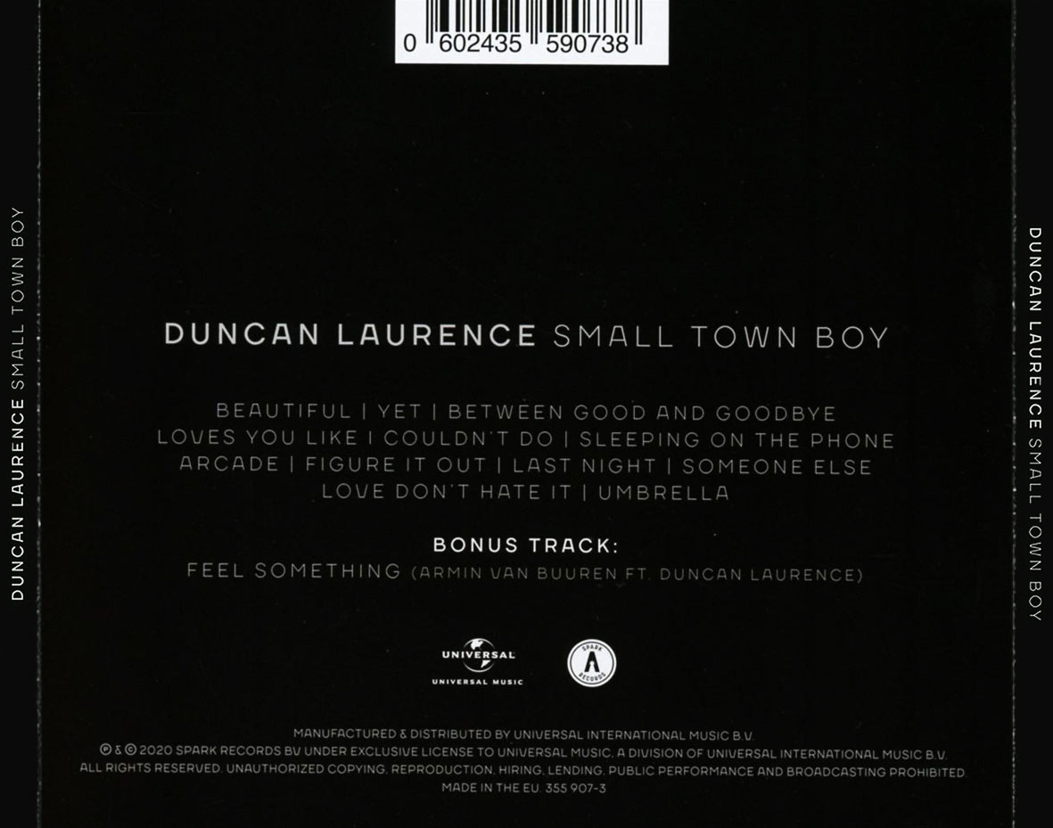 Cartula Trasera de Duncan Laurence - Small Town Boy