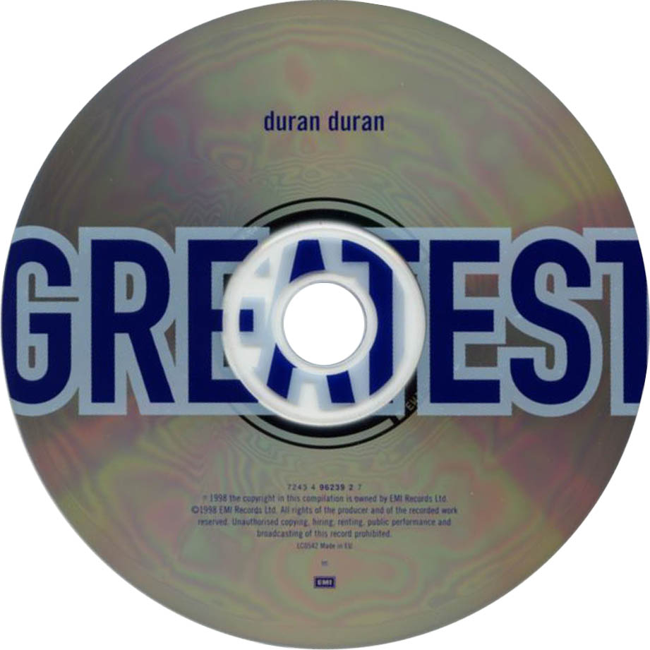 Cartula Cd de Duran Duran - Greatest