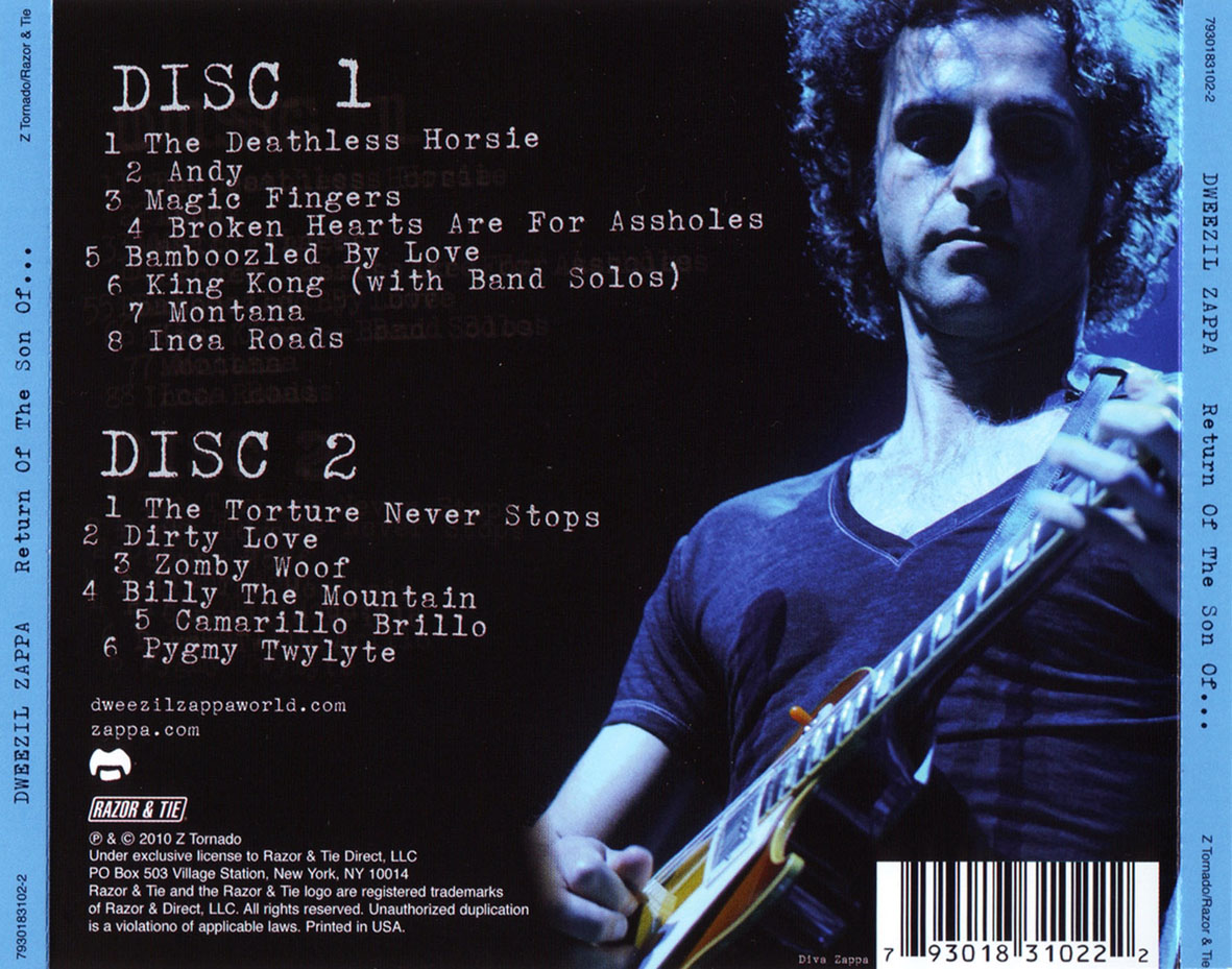 Cartula Trasera de Dweezil Zappa - Return Of The Son Of...