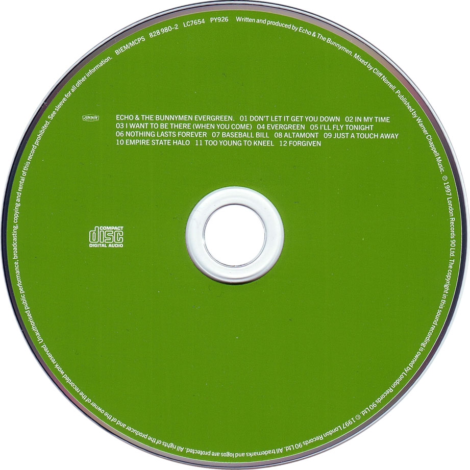Cartula Cd1 de Echo & The Bunnymen - Evergreen (Special Edition)