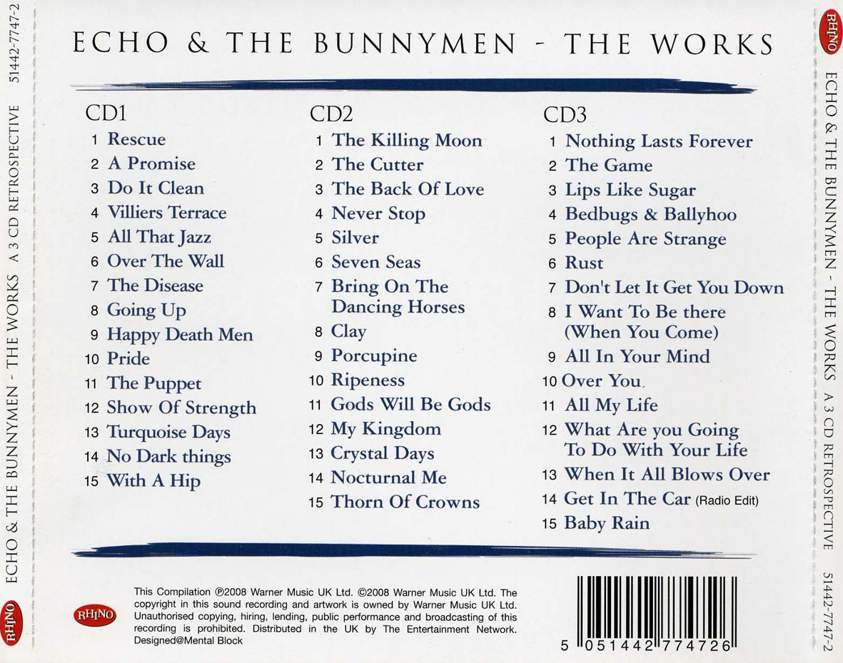Cartula Trasera de Echo & The Bunnymen - The Works