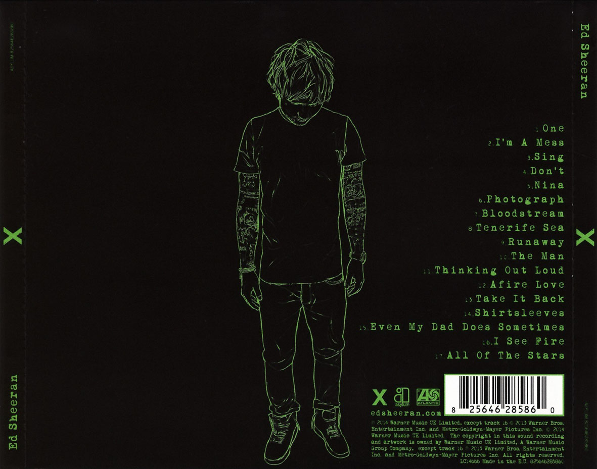 Cartula Trasera de Ed Sheeran - X (Deluxe Edition)