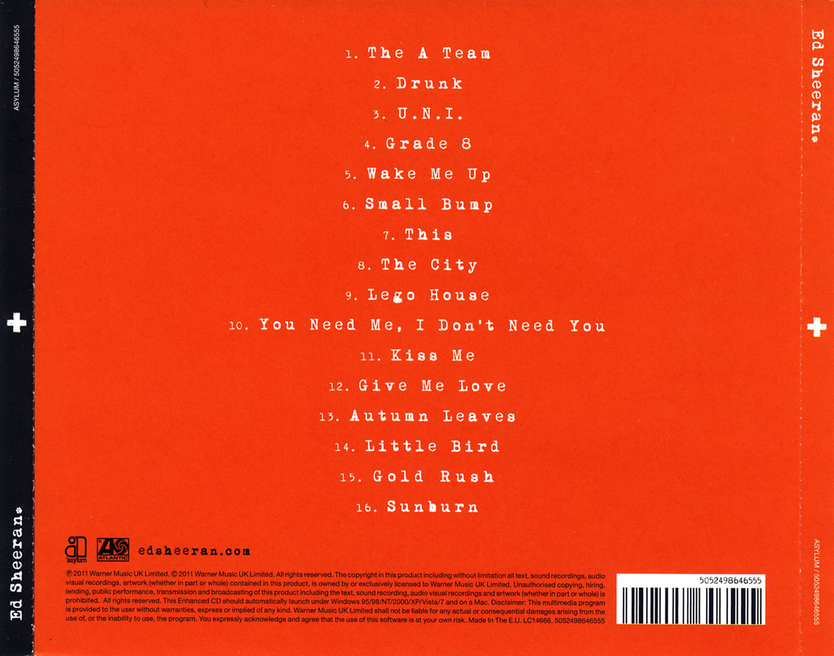 Cartula Trasera de Ed Sheeran - + (Deluxe Edition)