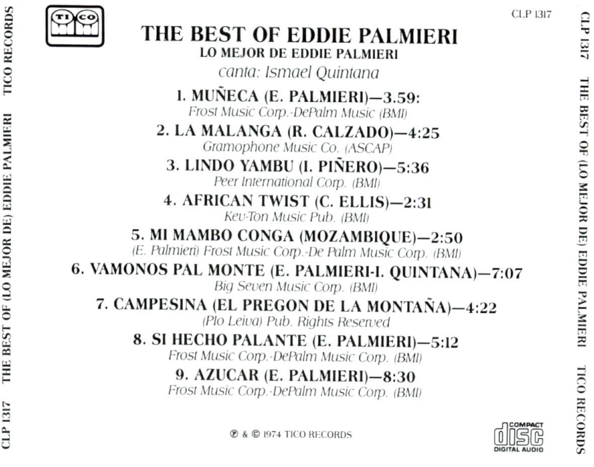 Cartula Trasera de Eddie Palmieri - Lo Mejor De Eddie Palmieri