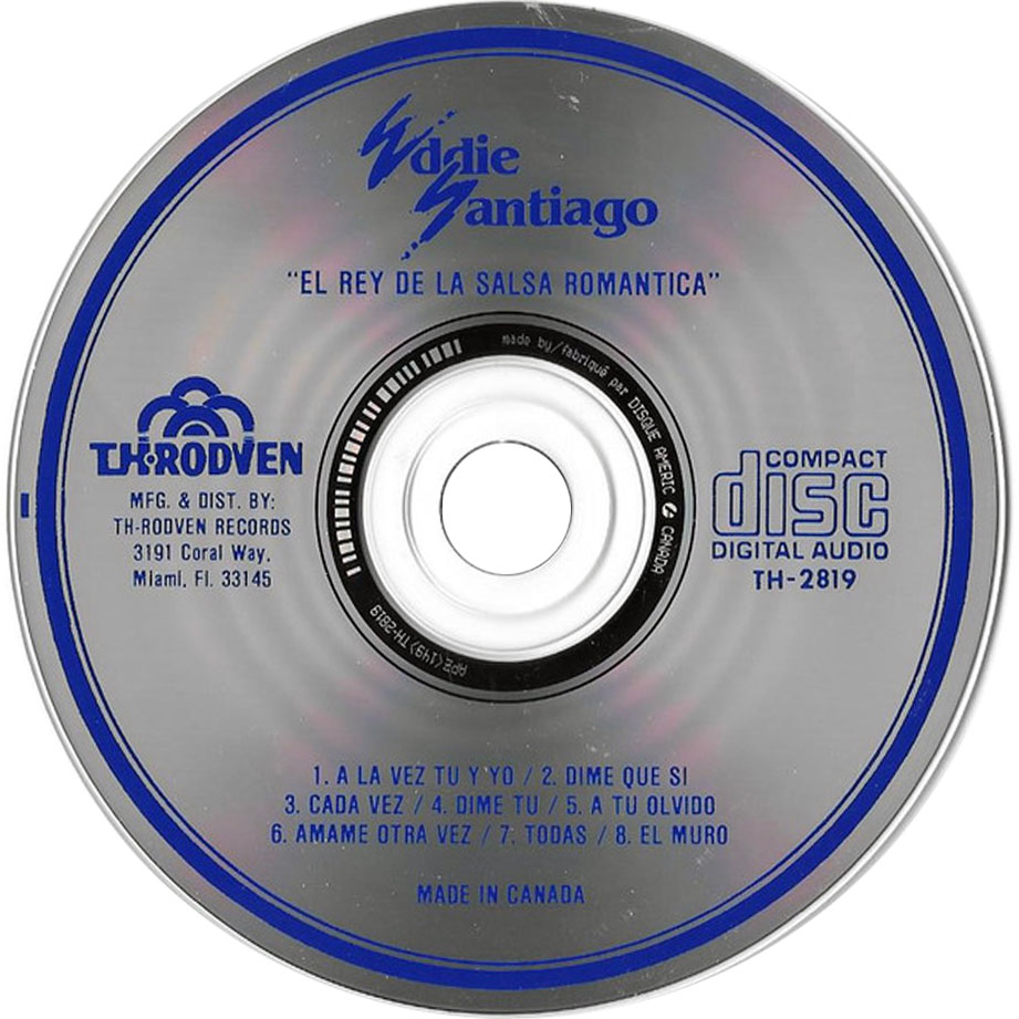 Cartula Cd de Eddie Santiago - El Rey De La Salsa Romantica