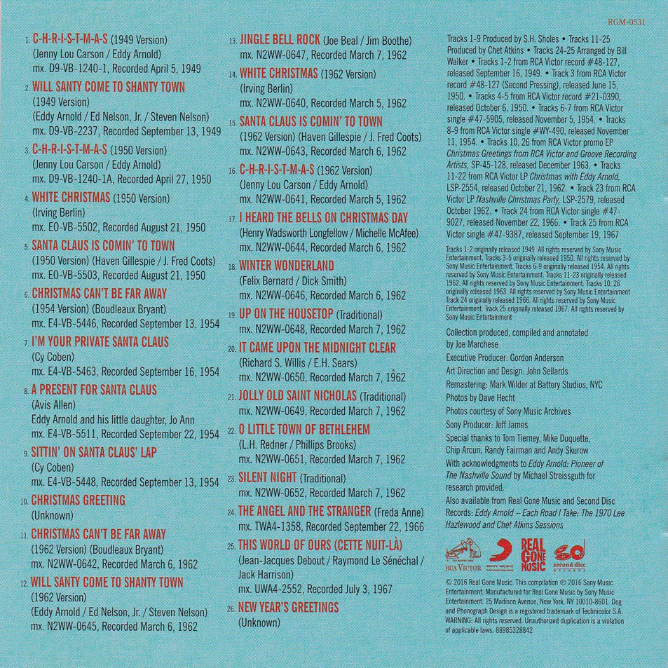 Cartula Interior Frontal de Eddy Arnold - The Complete Rca Victor Christmas Recordings