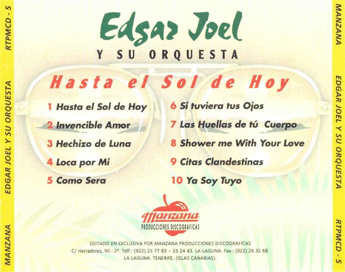Cartula Trasera de Edgar Joel - Hasta El Sol De Hoy