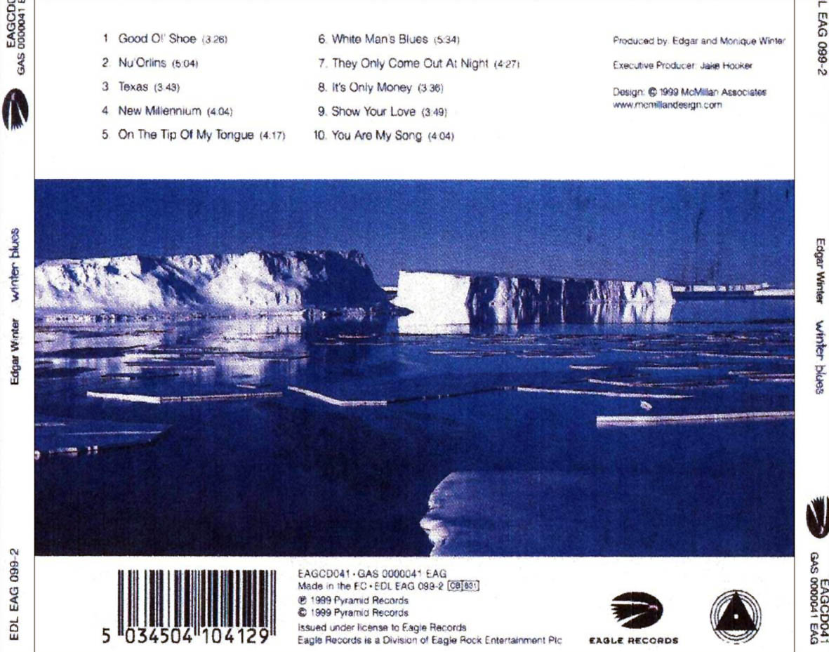 Cartula Trasera de Edgar Winter - Winter Blues