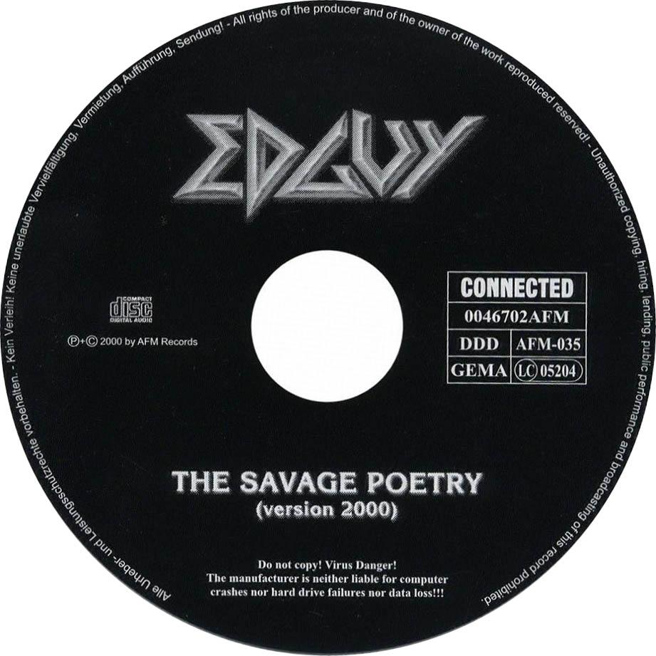 Cartula Cd de Edguy - The Savage Poetry