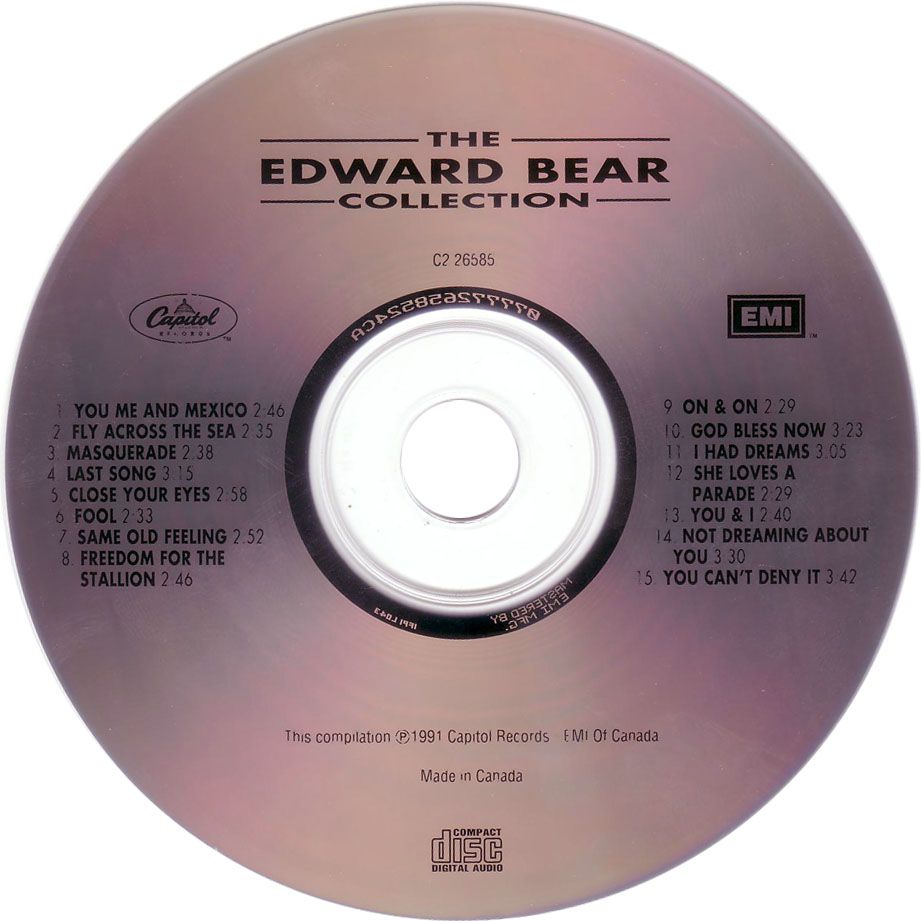 Cartula Cd de Edward Bear - The Edward Bear Collection