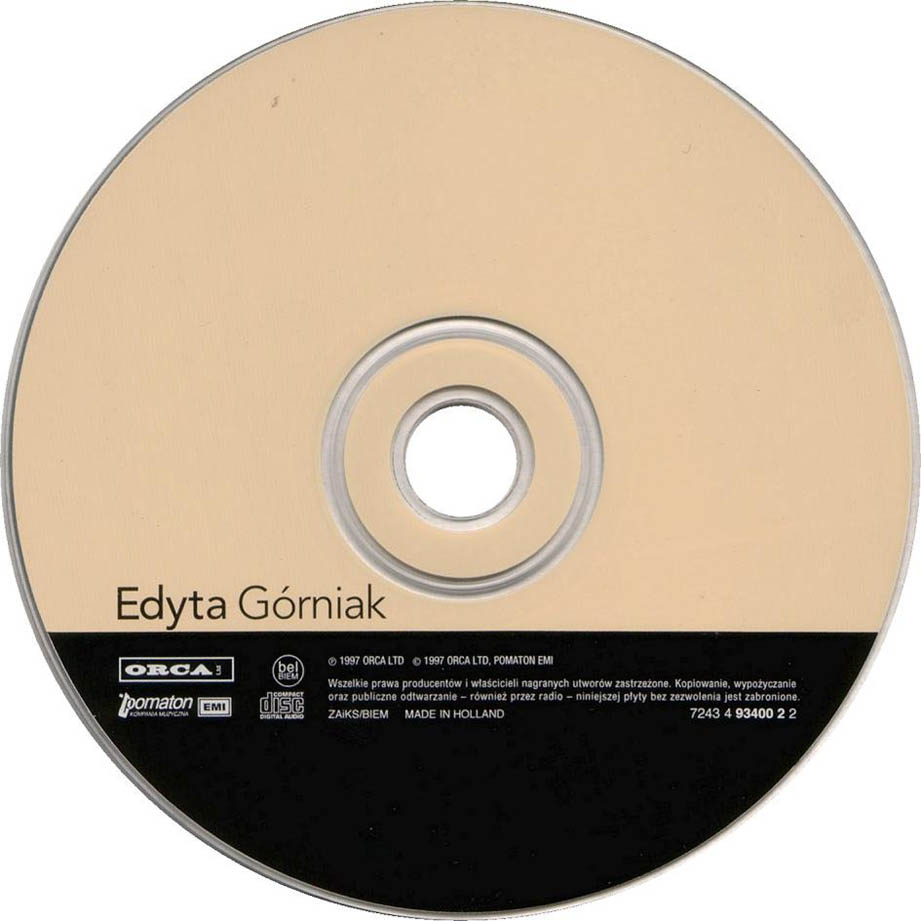 Cartula Cd de Edyta Gorniak - Edyta Gorniak