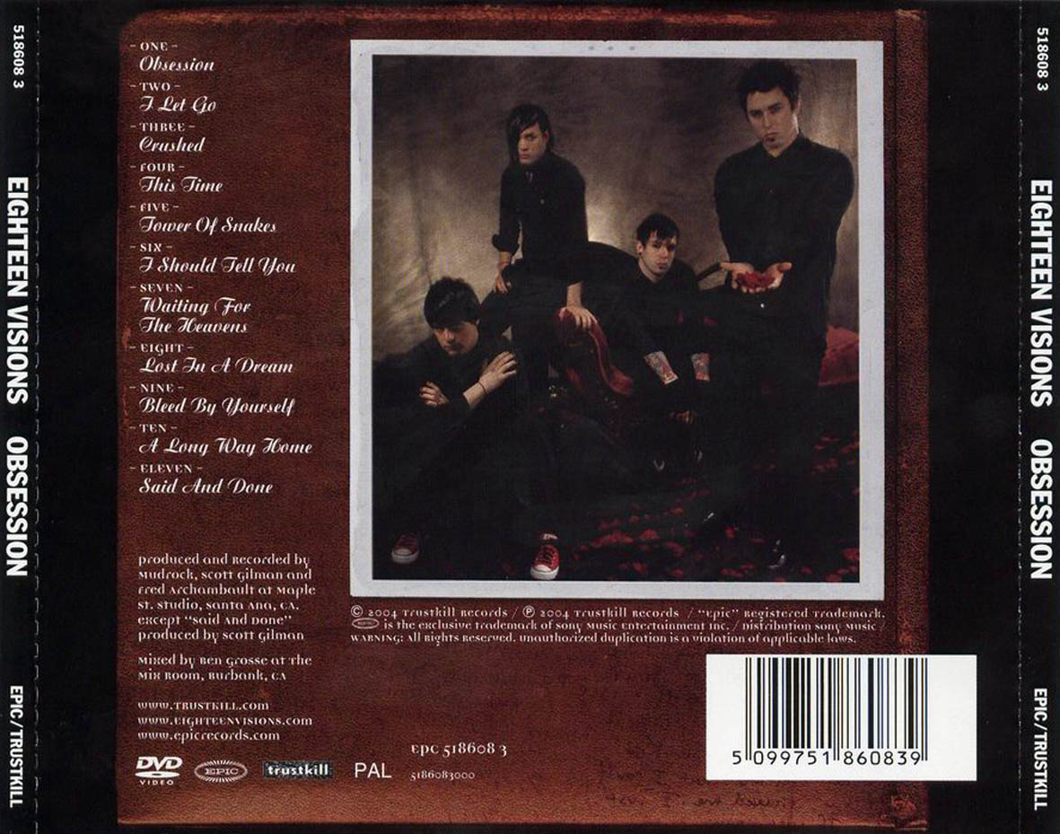 Cartula Trasera de Eighteen Visions - Obsession
