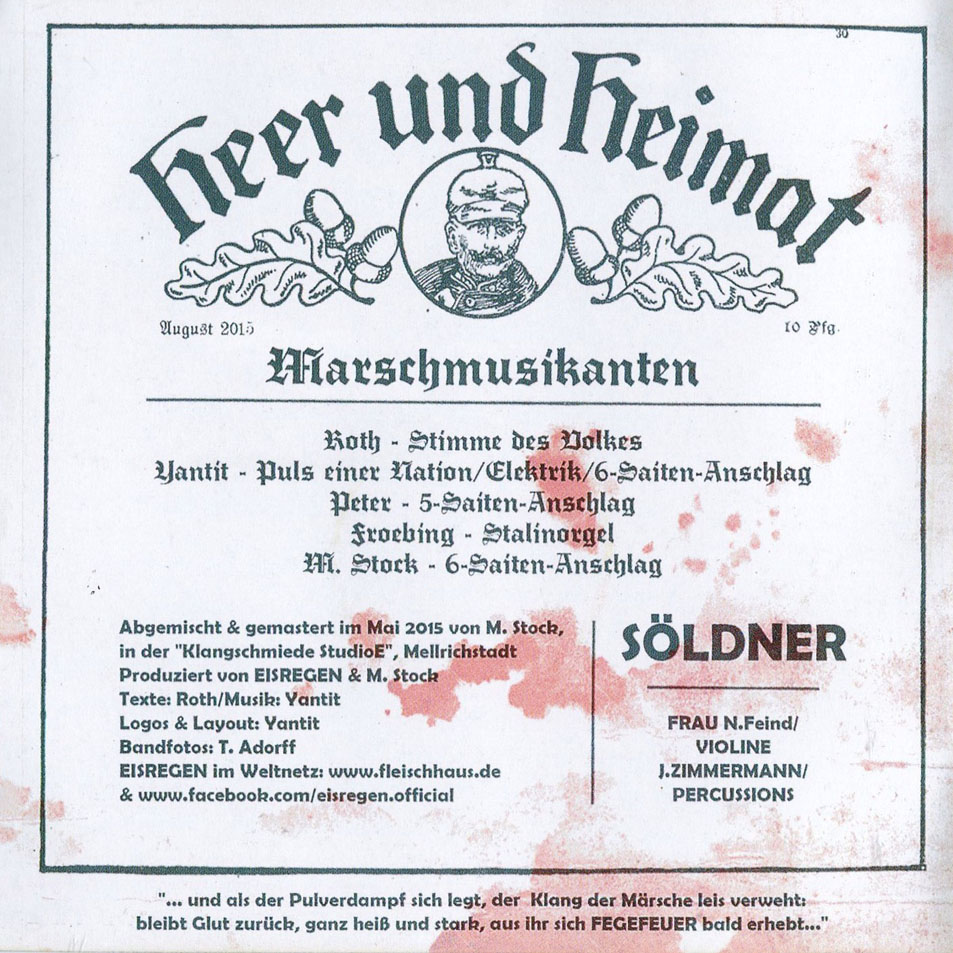 Cartula Interior Frontal de Eisregen - Marschmusik (Limited Edition)