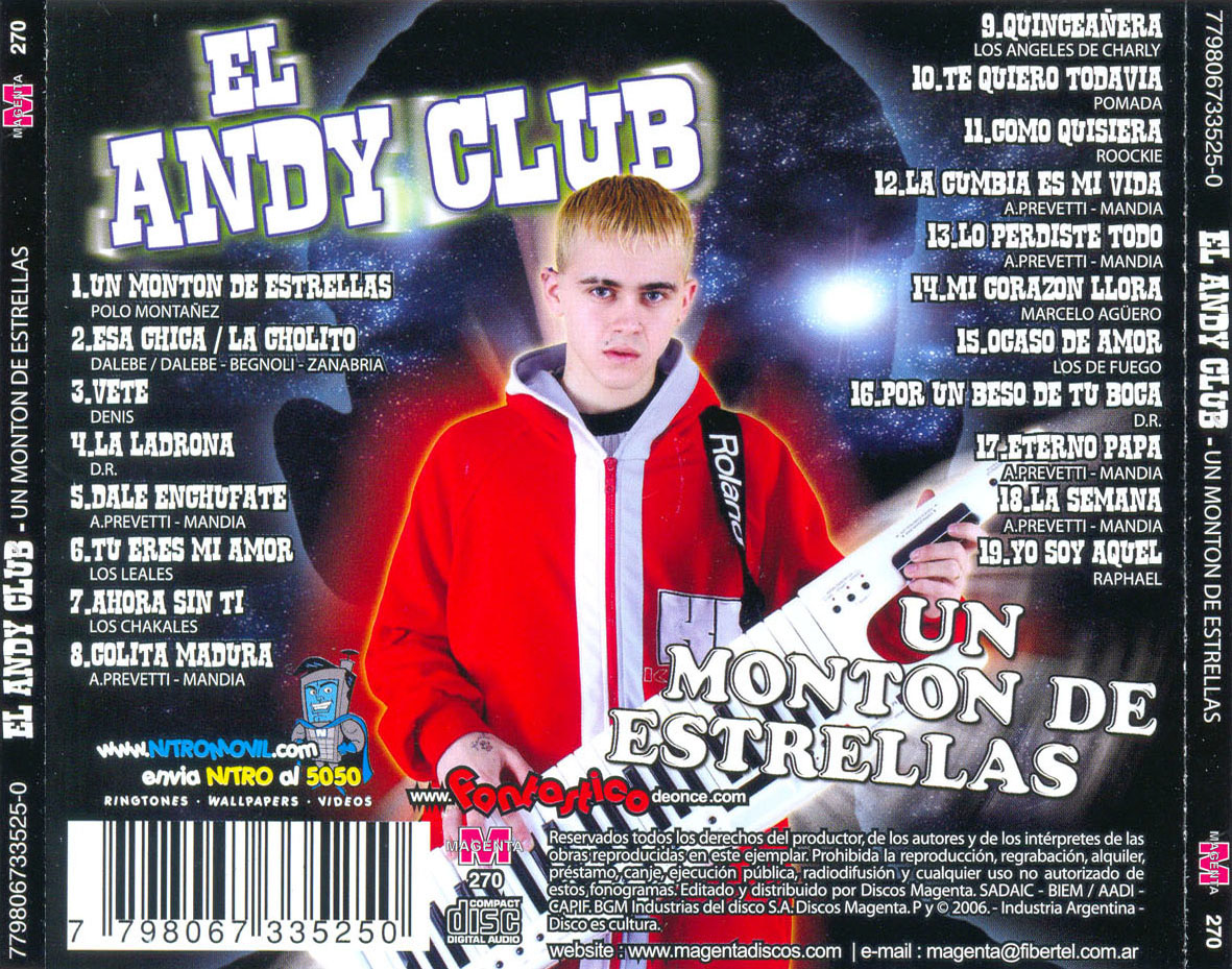 Cartula Trasera de El Andy Club - Un Monton De Estrellas