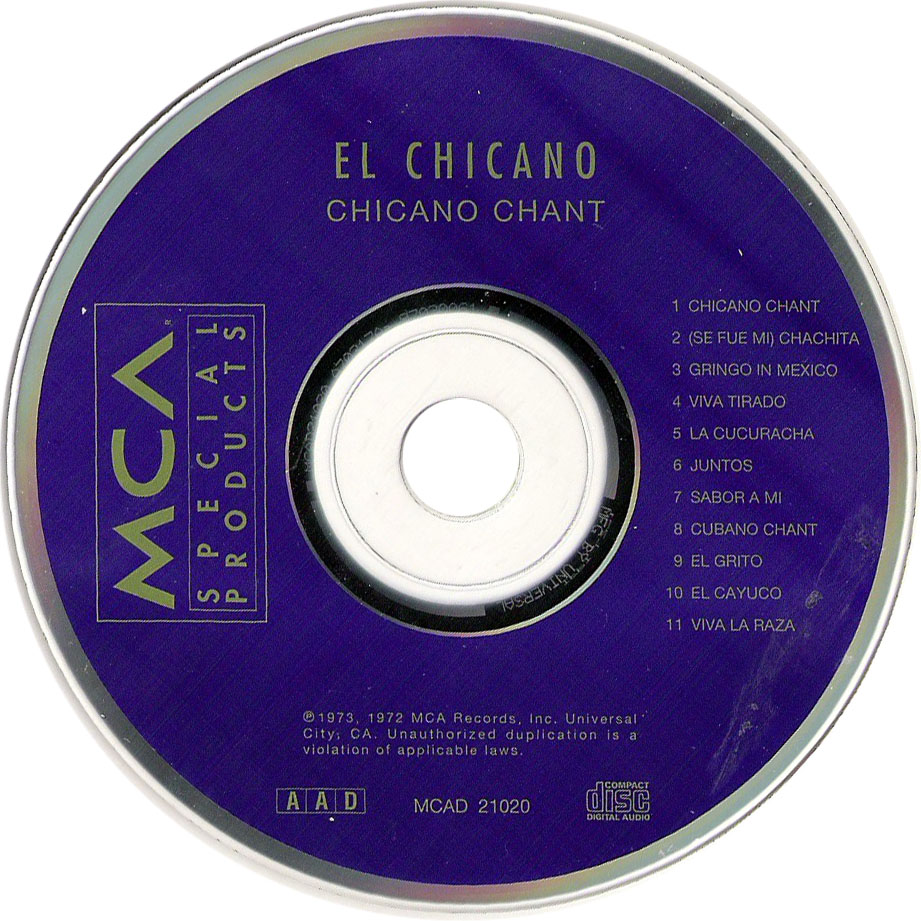 Cartula Cd de El Chicano - Chicano Chant