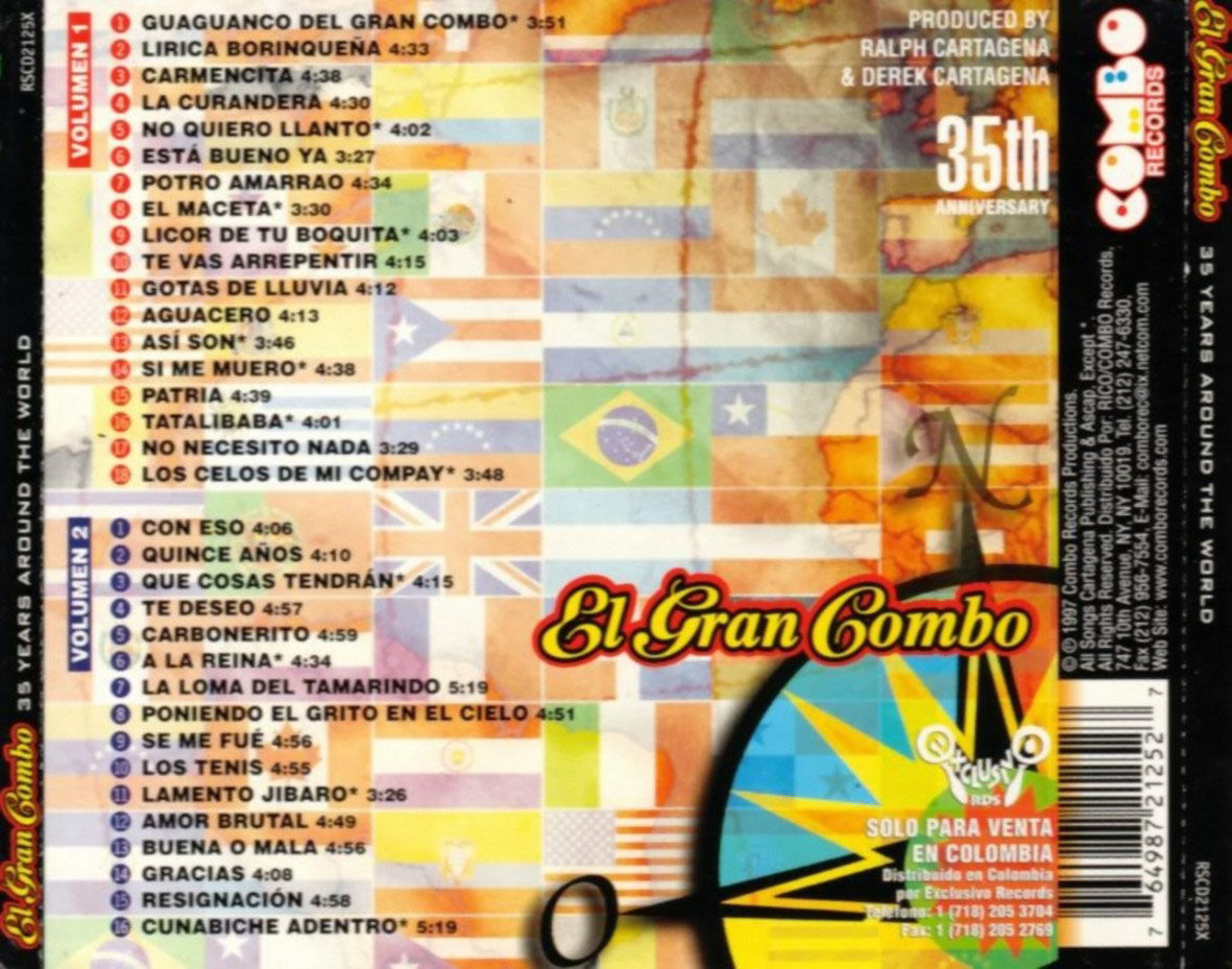 Cartula Trasera de El Gran Combo De Puerto Rico - 35 Years Around The World