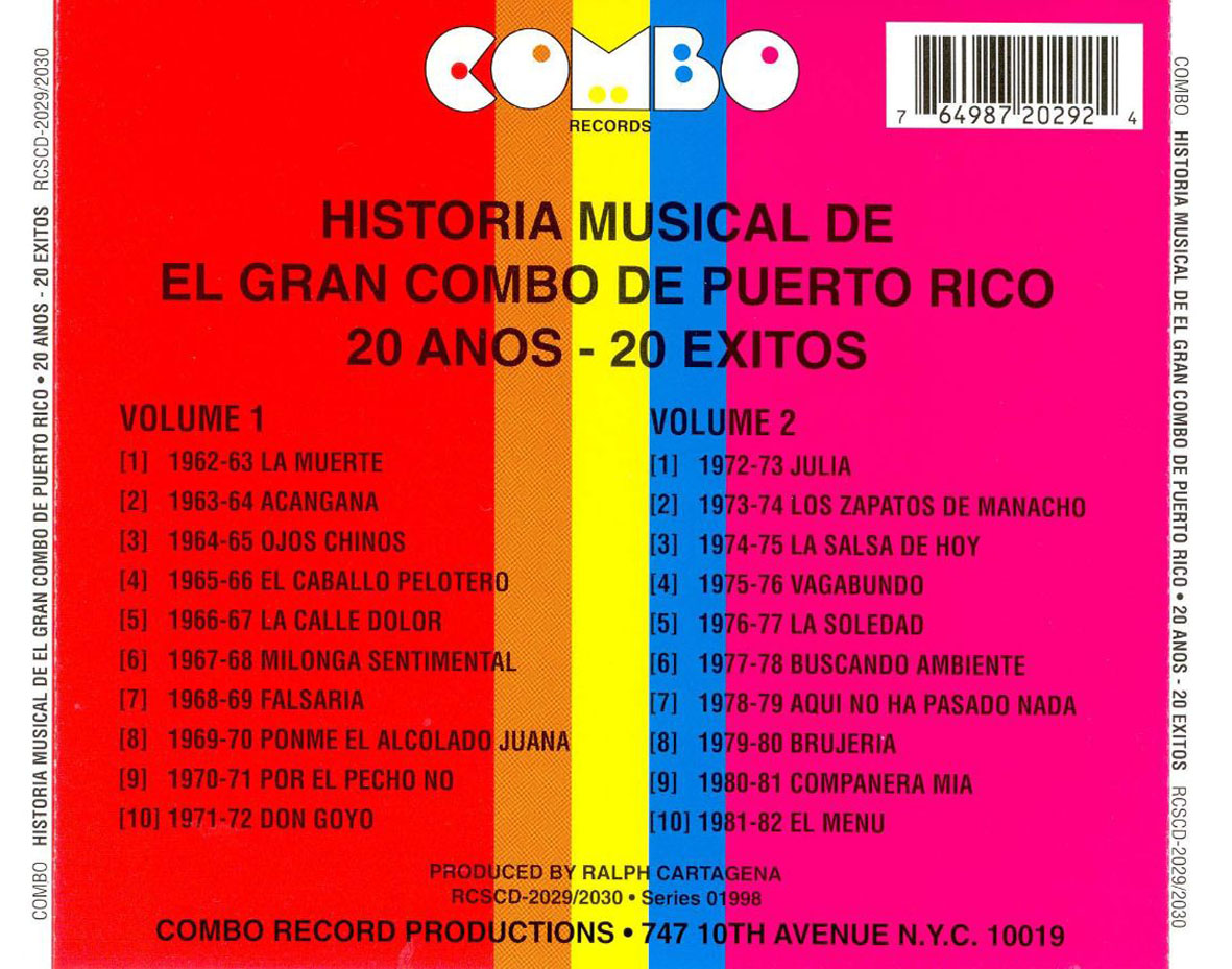Cartula Trasera de El Gran Combo De Puerto Rico - Historia Musical De El Gran Combo De Puerto Rico