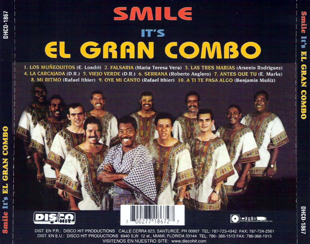 Cartula Trasera de El Gran Combo De Puerto Rico - Smile It's El Gran Combo