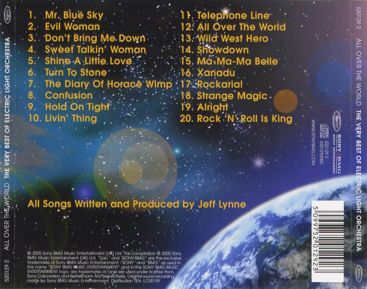 Cartula Trasera de Electric Light Orchestra - All Over The World (The Very Best Of Electric Light Orchestra)