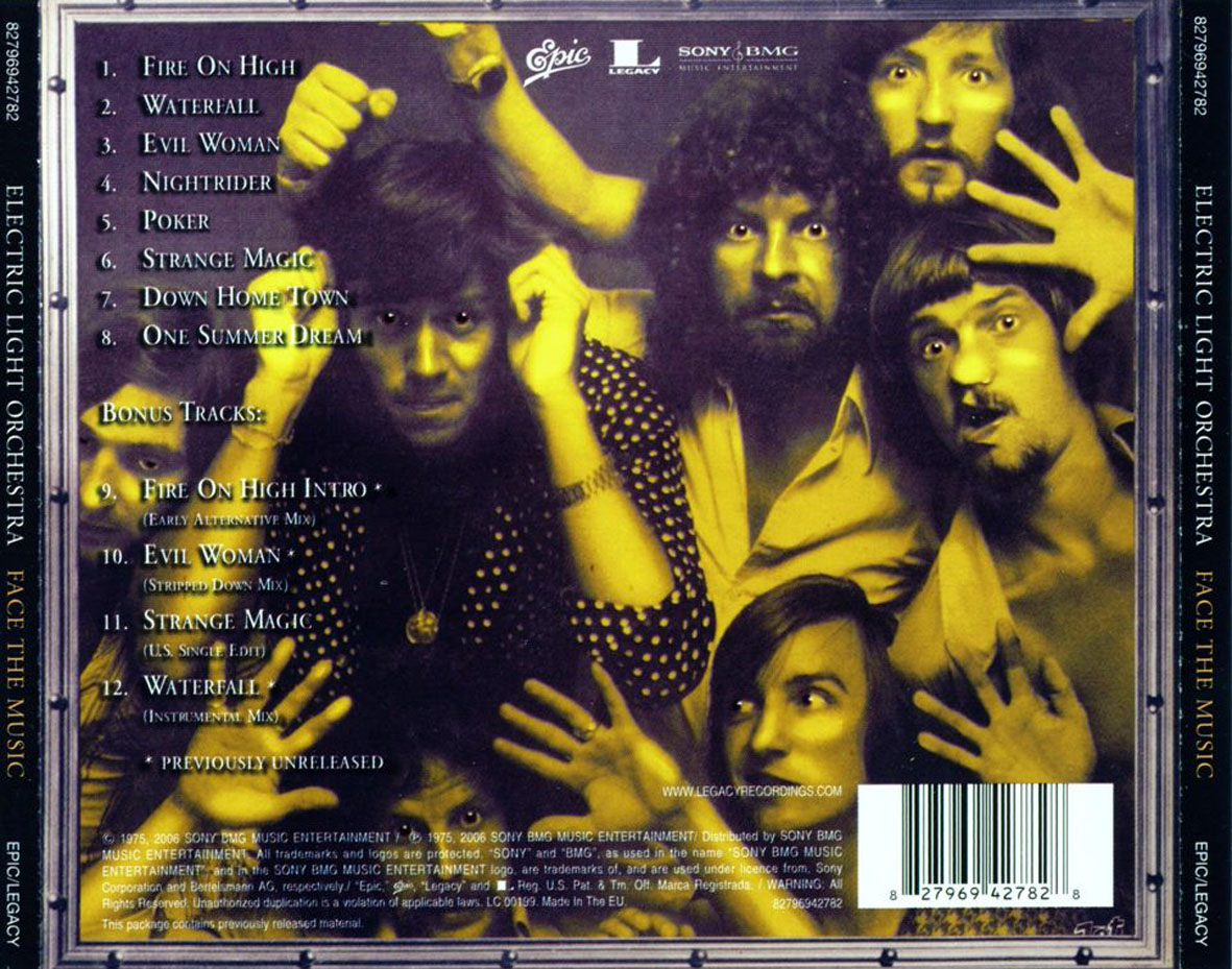 Cartula Trasera de Electric Light Orchestra - Face The Music (Special Edition)