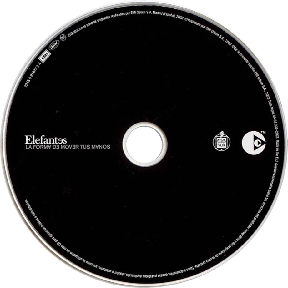 Cartula Cd de Elefantes - La Forma De Mover Tus Manos