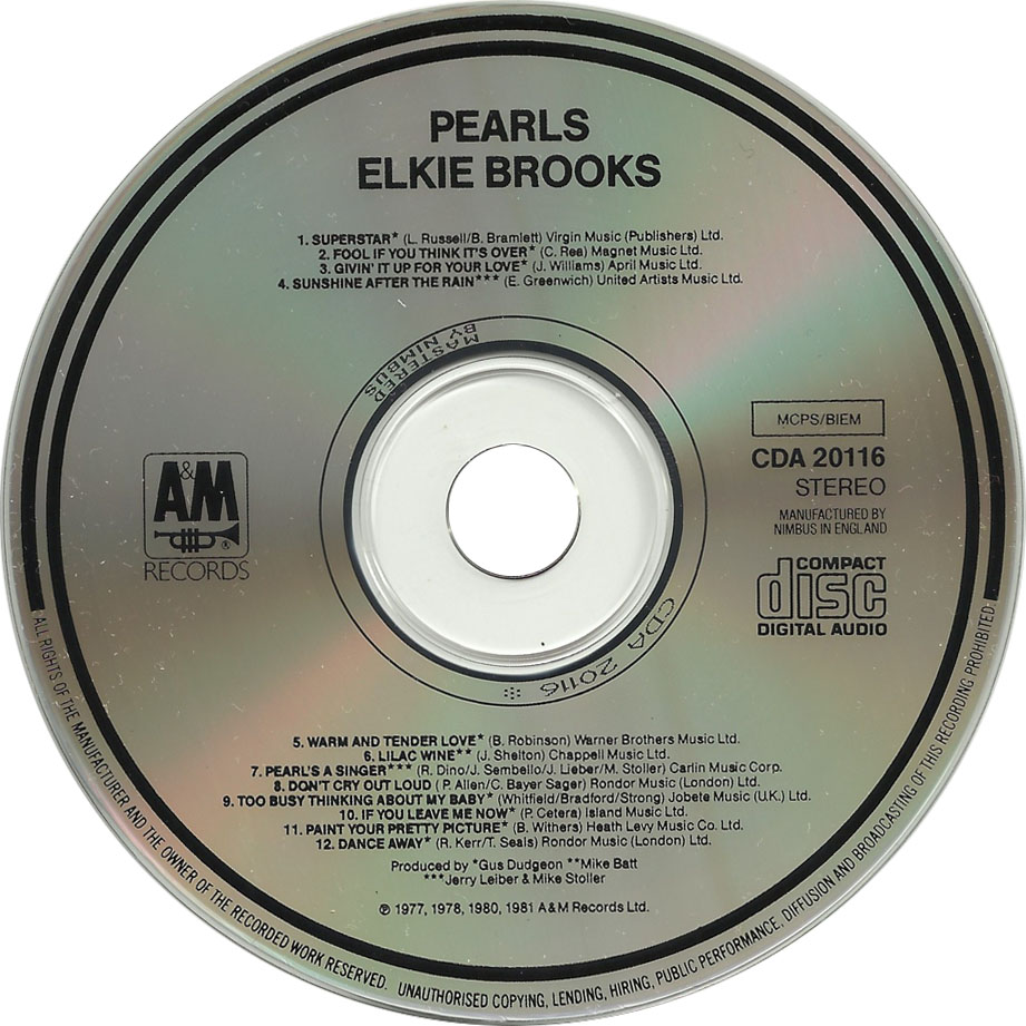 Cartula Cd de Elkie Brooks - Pearls