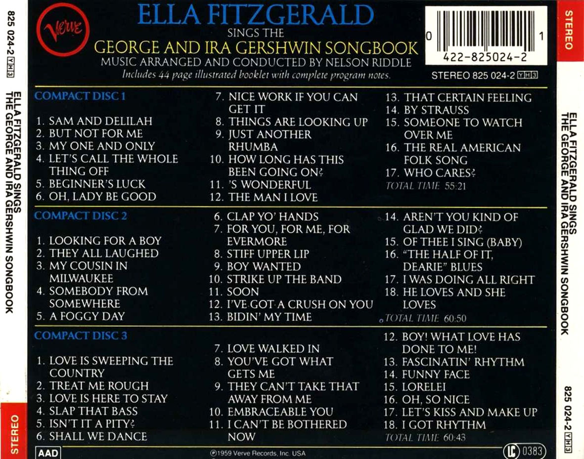 Cartula Trasera de Ella Fitzgerald - George Gershwin Songbook