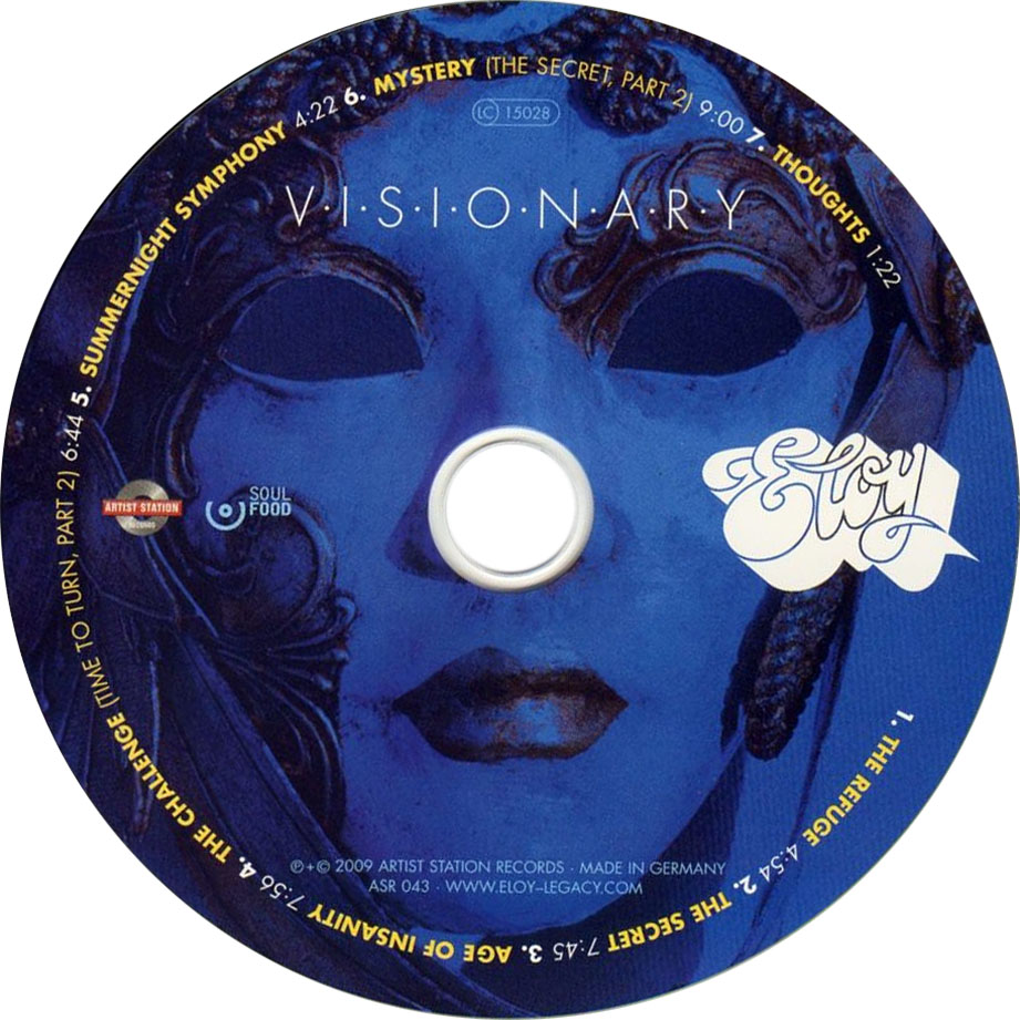 Cartula Cd de Eloy - Visionary