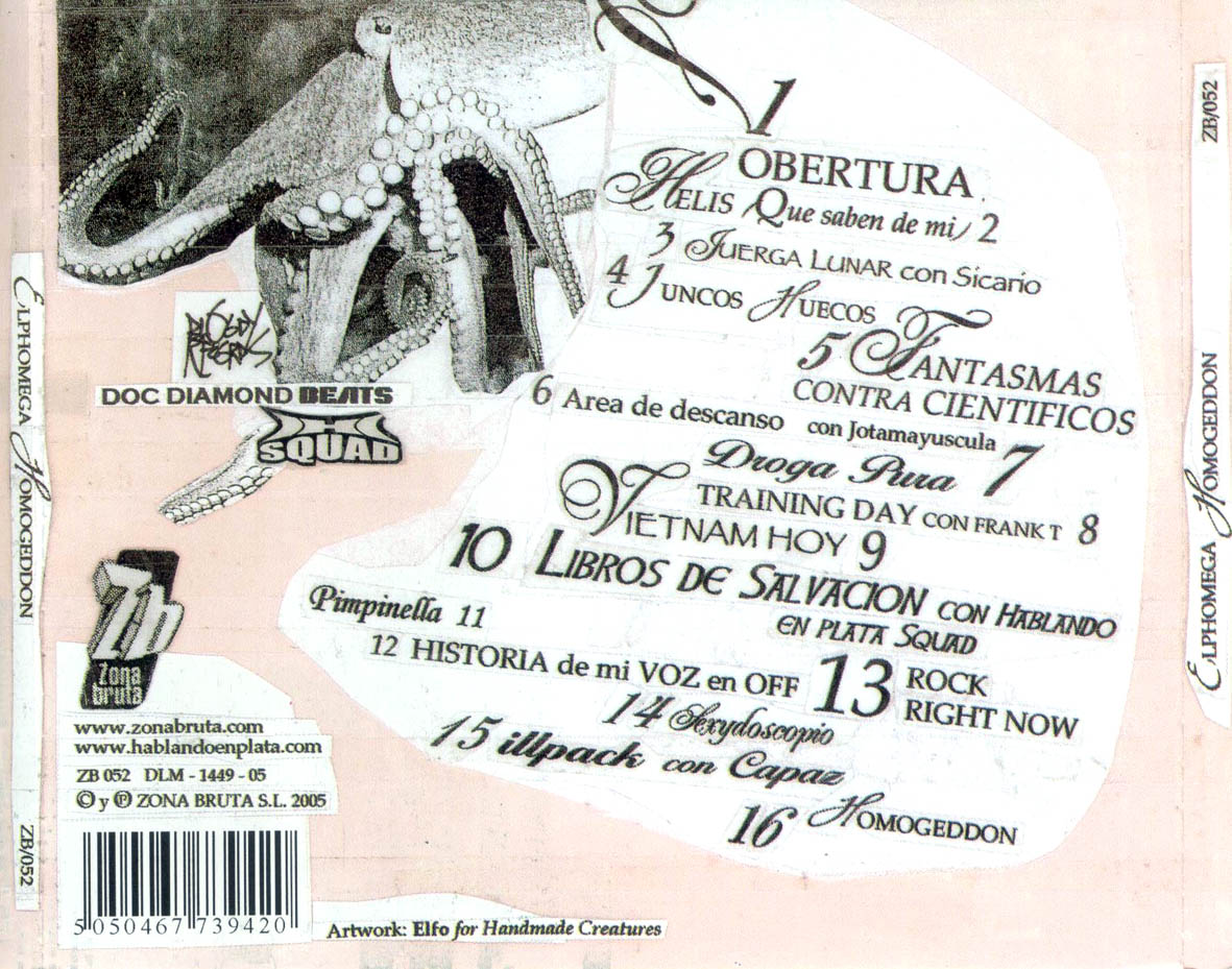 Cartula Trasera de Elphomega - Homogeddon