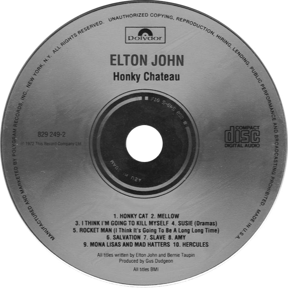 Cartula Cd de Elton John - Honky Chteau