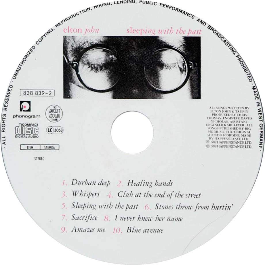 Cartula Cd de Elton John - Sleeping With The Past