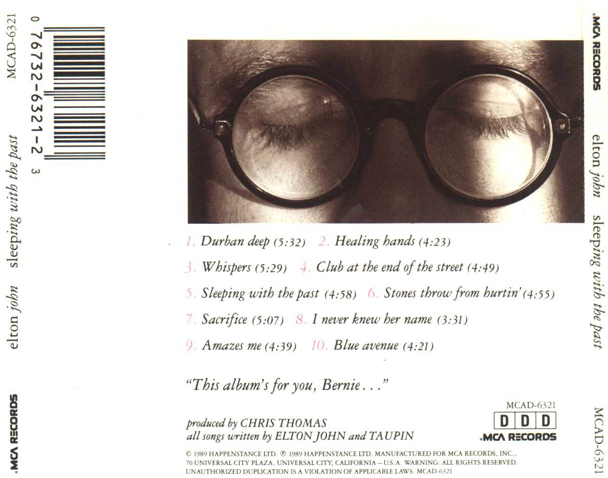 Cartula Trasera de Elton John - Sleeping With The Past