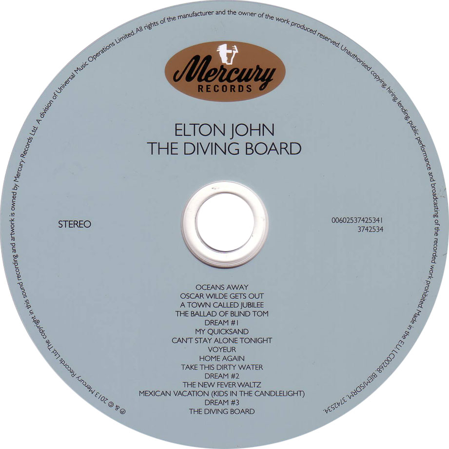 Cartula Cd de Elton John - The Diving Board