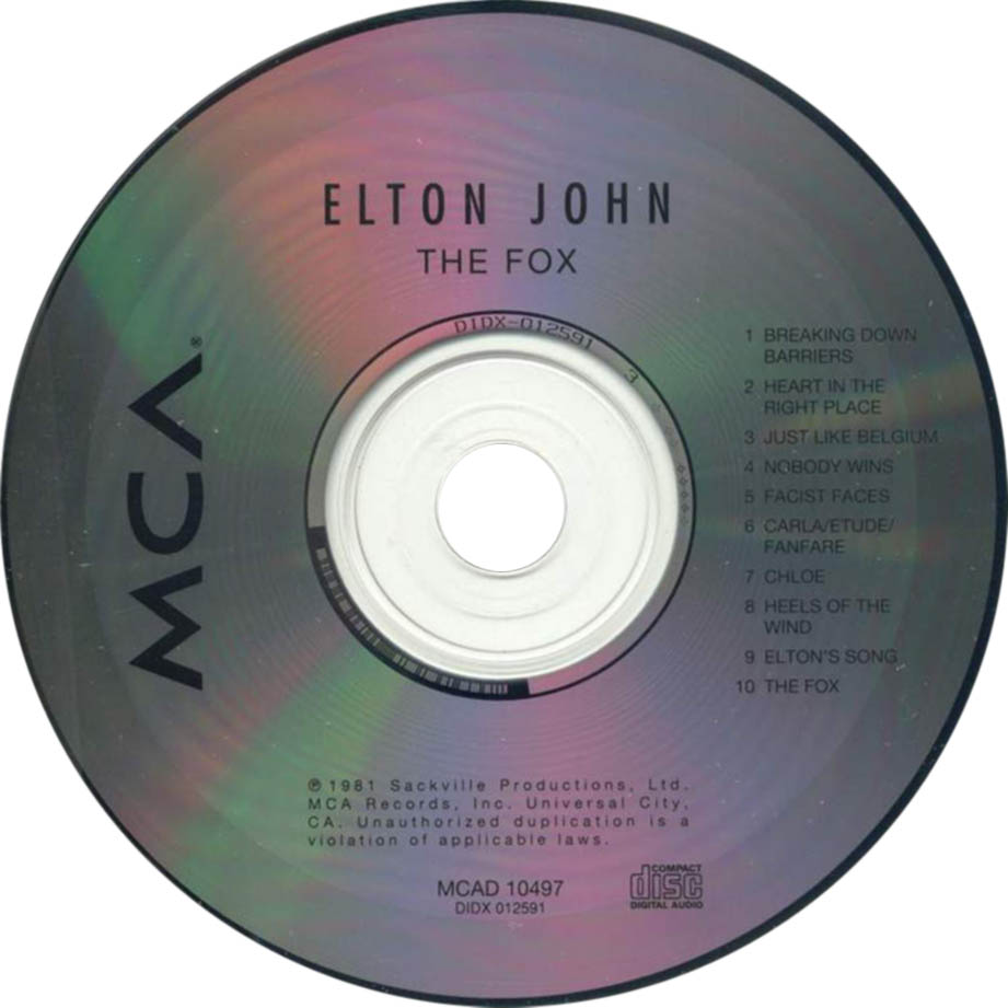 Cartula Cd de Elton John - The Fox