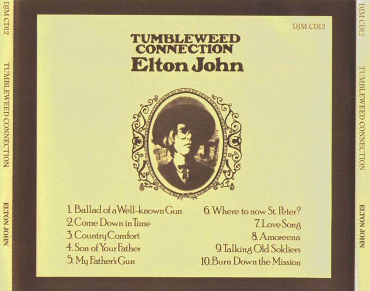 Cartula Trasera de Elton John - Tumbleweed Connection